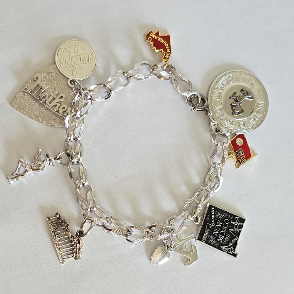 Vintage Sterling Silver Charm Bracelet